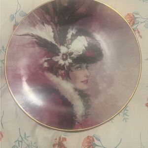 Decorative Plate with Elegant Lady Design